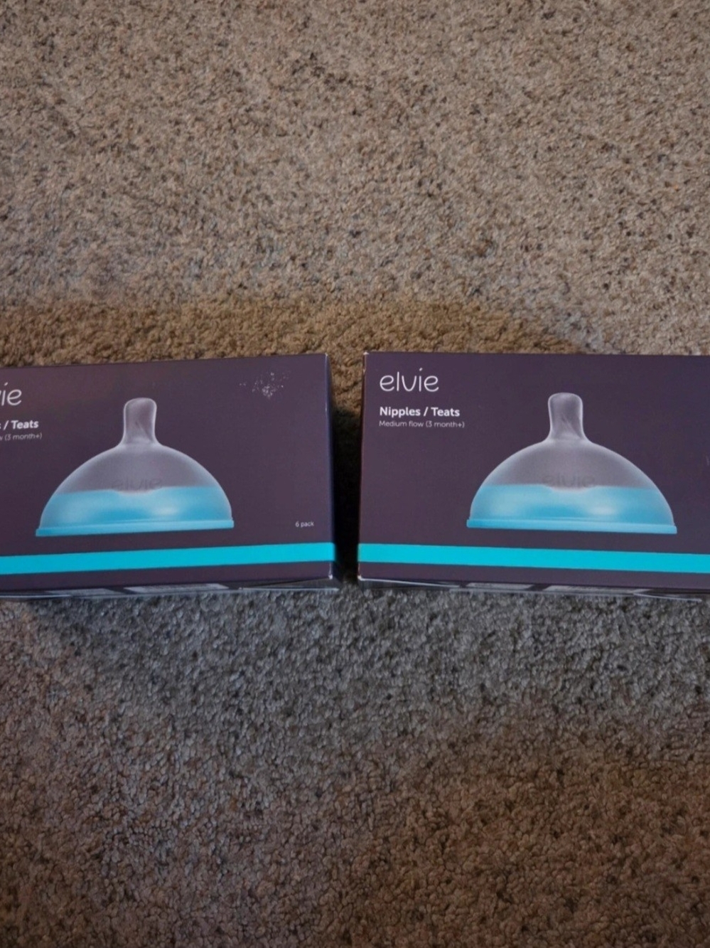 Elvie Blue Silicone Nipples - Medium Flow